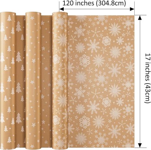 SUNQEBO Reversible Christmas Wrapping Paper Roll, 17 Inch x 33 Feet, Holiday Gift Wrapping Paper Red Car and Tree Snowflake Wrapping Paper for Christmas, Holiday, Party in Saudi Arabia