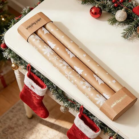 SUNQEBO Reversible Christmas Wrapping Paper Roll, 17 Inch x 33 Feet, Holiday Gift Wrapping Paper Red Car and Tree Snowflake Wrapping Paper for Christmas, Holiday, Party in Saudi Arabia