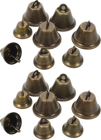 LOGOFUN 20pcs Antique Bronze Craft Bells with Clapper for DIY Wind Chimes Holiday Decorations in Saudi Arabia