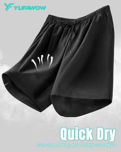 Men Swim Trunks with Compression 9 Inches Breathable Liner Quick Dry Zipper Pockets for Board Beach Gym Running in Kuwait