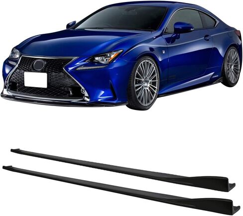 IKON MOTORSPORTS استبدال التنانير الجانبية لـ 2015-2025 Lexus RC200t RC300 RC350 (لا يناسب RC F)، F-Sport Silkblaze Style Black PP تنورة جانبية تمديد، 2016 2017 2018 2019 2020 2021 2022 2023 2024 in Saudi Arabia