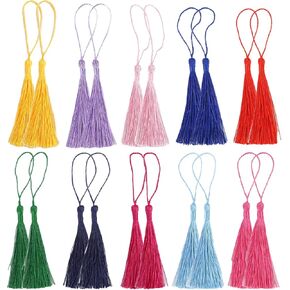 20 PCS 13cm/5 Inch Mini Bookmark Tassels, Handmade Soft Craft Mini Tassels with Loops for Jewelry Making, DIY Projects, Bookmarks(Color B) in Kuwait
