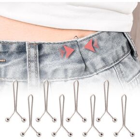 8PCS Waist Cincher Clip, Invisible Waist Tightening Clip, Adjustable Cincher Clip, Portable Pants Button Tightener, No Sew Jeans Button Replacement, for Jeans, Skirts in Kuwait