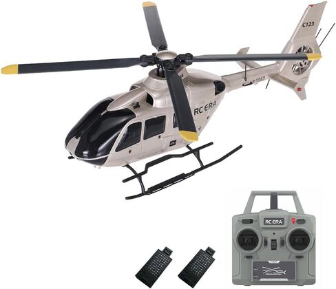 طائرة هليكوبتر GoolRC C123 RC، طائرة هليكوبتر بجهاز تحكم عن بعد 6CH، طائرة EC135 RC بتردد 2.4 جيجا هرتز مع جيرو 6 محاور، قلاب ثلاثي الأبعاد، طيران مقلوب، تثبيت الارتفاع، مفتاح واحد للإقلاع/الهبوط، بطاريتين (شامبانيا) in Kuwait