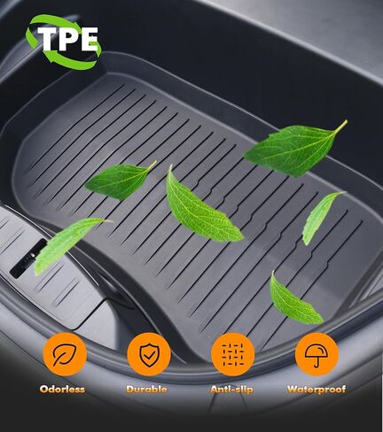 حصيرة صندوق السيارة الخلفية الأوتوماتيكية PM لـ 2021-2023 Tesla Model 3، واقي أرضية TPE متين مناسب لجميع الأحوال الجوية وملحقات Tesla الأساسية (باستثناء المرتفعات) in Kuwait