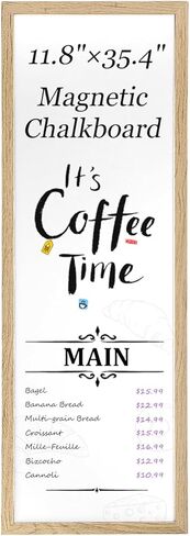 Magnetic Chalkboard for Wall, Long Chalk Board, Wall Hanging Menu for Restaurant, Food Truck, Kitchen, Chalk Board for Kitchen, Bar & Home Decor 11.8" x 35.4" in Kuwait