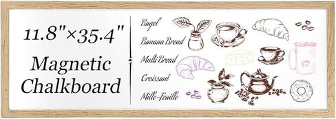 Magnetic Chalkboard for Wall, Long Chalk Board, Wall Hanging Menu for Restaurant, Food Truck, Kitchen, Chalk Board for Kitchen, Bar & Home Decor 11.8" x 35.4" in Kuwait