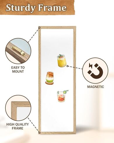 Magnetic Chalkboard for Wall, Long Chalk Board, Wall Hanging Menu for Restaurant, Food Truck, Kitchen, Chalk Board for Kitchen, Bar & Home Decor 11.8" x 35.4" in Kuwait