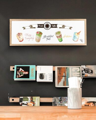 Magnetic Chalkboard for Wall, Long Chalk Board, Wall Hanging Menu for Restaurant, Food Truck, Kitchen, Chalk Board for Kitchen, Bar & Home Decor 11.8" x 35.4" in Kuwait