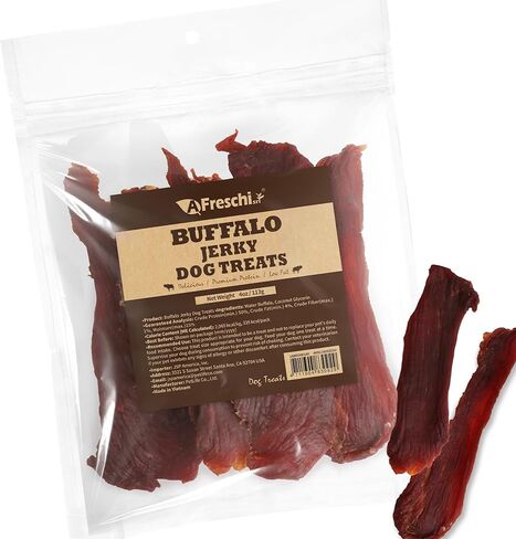 AFreschi يعامل الجاموس للكلاب، خالية من الجلود الخام، جميع الطبيعية، الصف البشري، مضغ الكلب طويلة الأمد، يعامل صحية للكلاب لجميع السلالات، شرائط، 4 أوقية in Kuwait