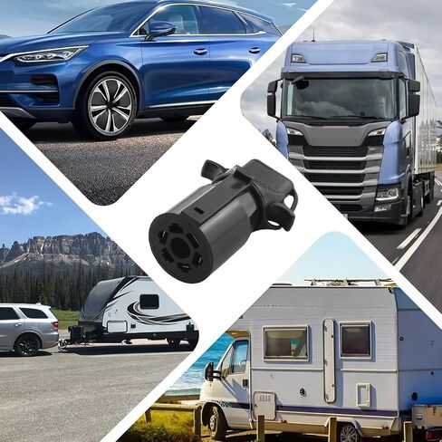 7 Pin to 4 Pin Trailer Adapter, Waterproof 7 Way Blade to 4 Way Flat Trailer Plug, Electrical Wiring Connector Accessories, Compatible with Motorhome Truck Caravan in Saudi Arabia