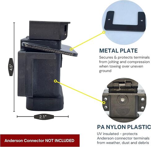 Trailer Vision 175 Amp Anderson Connector Plug Cover with Metal Plate - Dust Cover Assembly Panel Surface Mounting Kit 175A SB175 2-1/0 AWG Bracket for Caravan Truck Camper Van Motorhome Trailers in Saudi Arabia