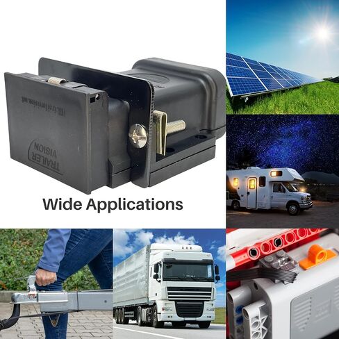 Trailer Vision 175 Amp Anderson Connector Plug Cover with Metal Plate - Dust Cover Assembly Panel Surface Mounting Kit 175A SB175 2-1/0 AWG Bracket for Caravan Truck Camper Van Motorhome Trailers in Saudi Arabia