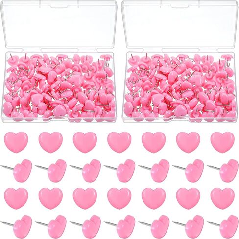 200 Pcs Push Pins Thumb Tacks Heart Push Pins for Cork Board Flat Head Thumb Tacks Cute for Corkboard Adorables for Bulletin Board for Home School Office Notice Cork in Saudi Arabia