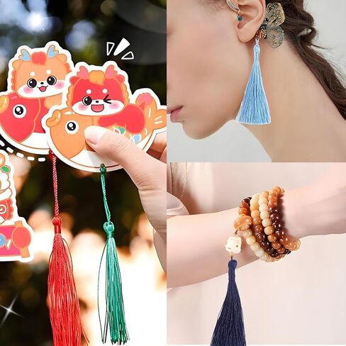 20 PCS 13cm/5 Inch Mini Bookmark Tassels, Handmade Soft Craft Mini Tassels with Loops for Jewelry Making, DIY Projects, Bookmarks(Color B) in Kuwait