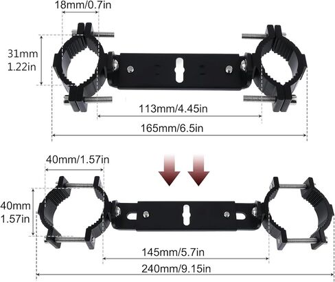 Motorcycle Spotlight Mounting Bracket, Adjustable Fork Light Clamp Expansion Mounting Holder Fit Motorcycle/ATV/UVT (0.79-1.5 inch) in Saudi Arabia