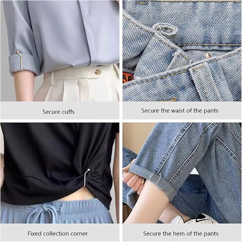 8 قطع من مشبك مشد الخصر، مشبك غير مرئي لشد الخصر، مشبك مشد قابل للتعديل، مشدود زر البنطلون المحمول، بدون استبدال زر الجينز، للجينز والتنانير in Kuwait