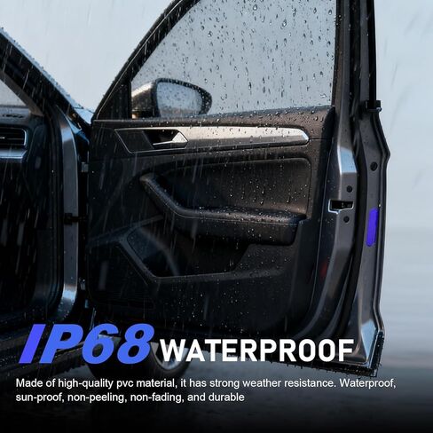 4 قطع ملصقات تحذيرية عاكسة للسلامة، ملصقات عاكسة لباب السيارة مضادة للتصادمات، ملصق تحذير عالي الوضوح مقاوم للماء ليلاً، عالمي لمعظم السيارات (أحمر) in Kuwait