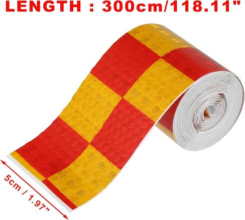 Generic Reflective Safety Warning Tape Adhesive Signs Waterproof High Visibility Sticker for Trailer Cars Auto Trucks Trailer Outdoor Red Yellow Pattern in Saudi Arabia