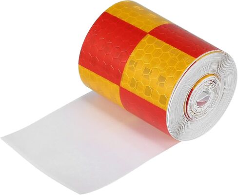 Generic Reflective Safety Warning Tape Adhesive Signs Waterproof High Visibility Sticker for Trailer Cars Auto Trucks Trailer Outdoor Red Yellow Pattern in Saudi Arabia