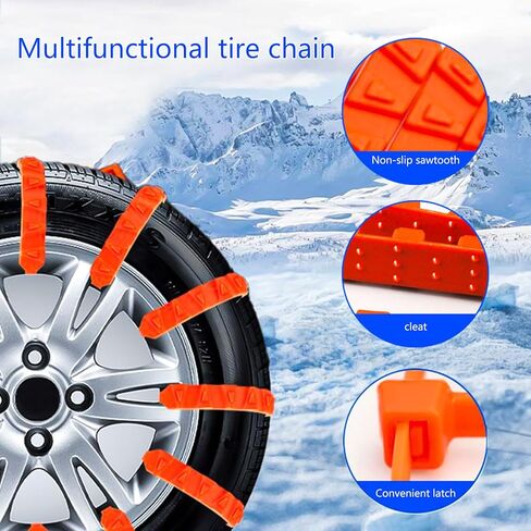 10pieces Snow Chains for Motorcycles Scooter Electric Bike Tire Wheel Cable Snow Tire Chains Anti Skid Cable Tie in Saudi Arabia