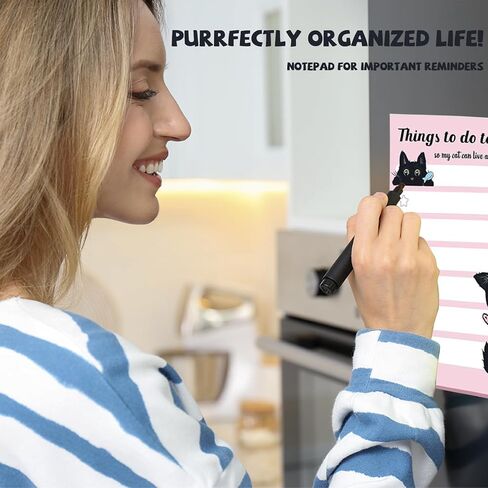 Cat Gifts for Cat Lovers, Cat Gifts for Women, Including Cartoon Sticky Notepad Ballpoint Pen Sticky Notes Greeting Card Greeting Card Keychain Bookmark in Saudi Arabia
