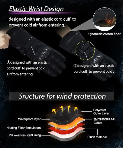 قفازات ساخنة مع 3 إعدادات للحرارة للرجال والنساء، بطارية قابلة لإعادة الشحن 7.4 فولت، قفازات كهربائية تعمل باللمس لتدفئة اليد في الشتاء والعمل في الهواء الطلق والصيد وركوب الدراجات النارية in Kuwait
