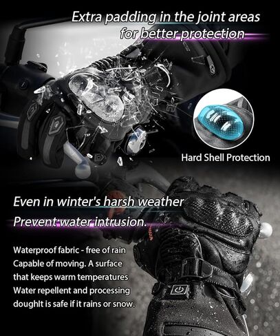 قفازات ساخنة مع 3 إعدادات للحرارة للرجال والنساء، بطارية قابلة لإعادة الشحن 7.4 فولت، قفازات كهربائية تعمل باللمس لتدفئة اليد في الشتاء والعمل في الهواء الطلق والصيد وركوب الدراجات النارية in Kuwait