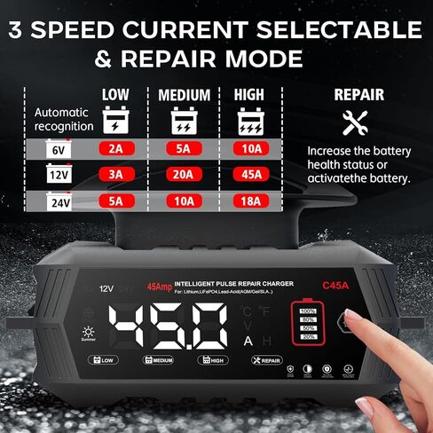 شاحن بطارية سيارة 3 أمبير، شاحن وحافظة 6 فولت/12 فولت، شاحن عائم للسيارات بالكامل/مزيل الكبريت للسيارات والقوارب والدراجات النارية والمركبات الرباعية، وحمض الرصاص، والليثيوم، وLifepo4، وبطاريات الدورة العميقة in Kuwait