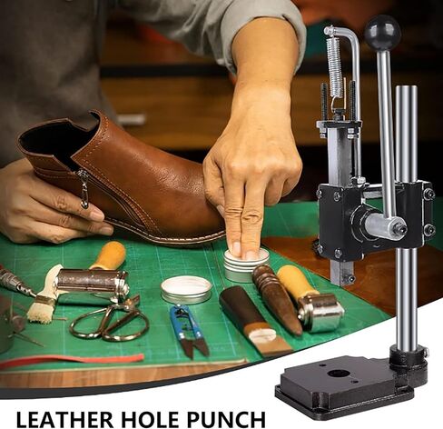 Manual Leather Embosser, Maximum Height 19.6in/500mm,640kg Heavy Duty Arbor Press, Bench Top Perforator, Hand Trigger Press Cast Iron, For Mounting, Removing Or Compressing Workpieces(Size:640kg) in Saudi Arabia