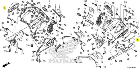 Generic OEM طقم غطاء المحرك للجانب الأيسر والأيمن 64260-MCS-G01 64265-MCS-G01 متوافق مع Honda ST1300 ST 1300 A P PA 2003-2012 in Kuwait
