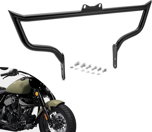 Wsays Crash Bar Front Highway Engine Guard 1.25" Diameter Compatible with Indian Chief Bobber Dark Horse Sport Super 2022-2025 (Not Works with Factory Floor Boards), Gloss Black in Saudi Arabia