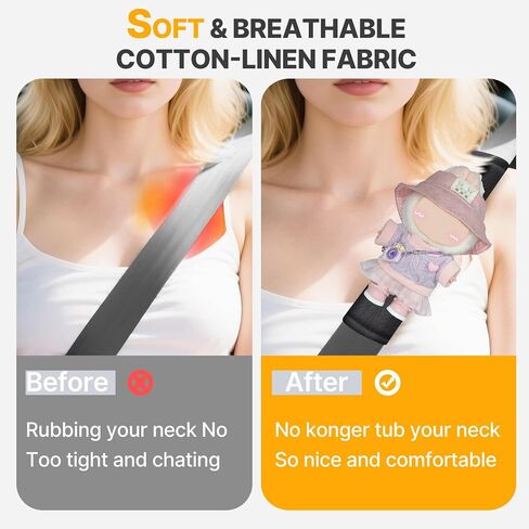 Seat Belt Cover Pad 1 Pcs for Labubu, Accessories for LABUBU Doll (17CM/6.7Inch) and Stylish Adorable Dolls, Suitable for Car Seat Belt, Backpack, Shoulder Bag, Laptop Computer Bag (No Doll) in Saudi Arabia