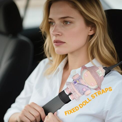 Seat Belt Cover Pad 1 Pcs for Labubu, Accessories for LABUBU Doll (17CM/6.7Inch) and Stylish Adorable Dolls, Suitable for Car Seat Belt, Backpack, Shoulder Bag, Laptop Computer Bag (No Doll) in Saudi Arabia