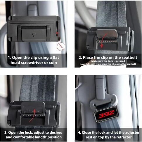 2PCS Car Seatbelt Adjuster for Dodge Challenger Durango SRT 392 car Universal Car Seat Belt Pads Cover for More Comfortable Driving, Seat Belt Shoulder Strap (392) in Saudi Arabia