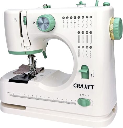 Sewing Machine for Beginners with 16 Built-in Stitches, Small Sewing Twin Needles Machine with Accessory Kit, Applications Lightweight Household Sewing Machine with Foot Pedal Light Storage Drawer Kit in Saudi Arabia