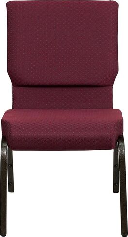 Flash Furniture 4 Pack HERCULES Series 18.5 بوصة عرض كرسي الكنيسة التراص من القماش الأرجواني - إطار الوريد الذهبي in Saudi Arabia
