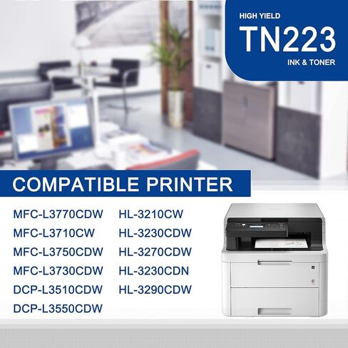 عبوة واحدة من خرطوشة الحبر السماوي TN223 عالية الإنتاجية متوافقة مع TN223 لطابعة Brother MFC-L3770CDW L3710CW L3750CDW HL-3210CW 3270CDW 3290CDW DCP-L3510CDW L3550CDW in Saudi Arabia
