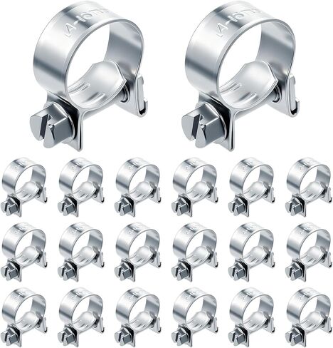 20 Pack 3/8" Hose Clamp Adjustable 9/16"-5/8" (14-16 mm) Worm Gear Hose Clamp Small Fuel Injection Hoses Clamps Gas Line Tube Clamps for Automotive, Garden, Plumbing in Saudi Arabia