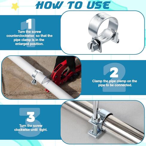 20 Pack 3/8" Hose Clamp Adjustable 9/16"-5/8" (14-16 mm) Worm Gear Hose Clamp Small Fuel Injection Hoses Clamps Gas Line Tube Clamps for Automotive, Garden, Plumbing in Saudi Arabia