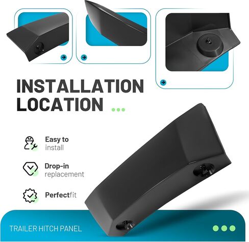 غطاء وصلة المقطورة الخلفية مع مقابض متوافق مع 2015-2020 كاديلاك إسكاليد/ESV لاستبدال 84410295 لوحة غطاء فتحة السحب البلاستيكية (PP+TD20) أسود in Kuwait