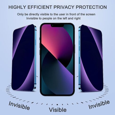 2-Pack Compatible with iPhone 12 Pro Max 6.7" Anti Blue Light Privacy Screen Protector, 9H Super Hardness Scratch Resistant, Shatter Proof Tempered Glass Film, Rounded Edge Full Coverage in Saudi Arabia