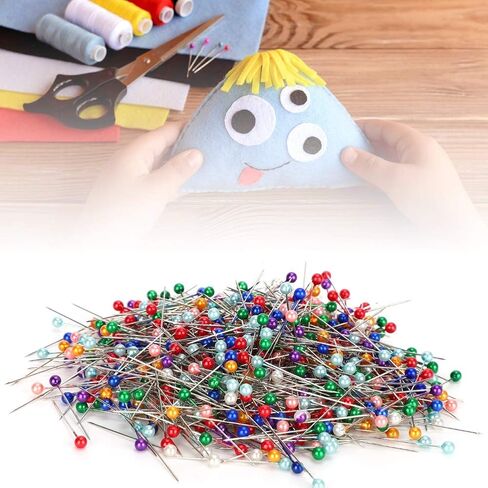 Zerodis Color Sewing Pearl Pin, Pearlized Ball Head Quilting Pins Multicolor Corsage Stick Pin for Household Sewing DIY Patch Work Handmade Quilting and Stationery in Saudi Arabia