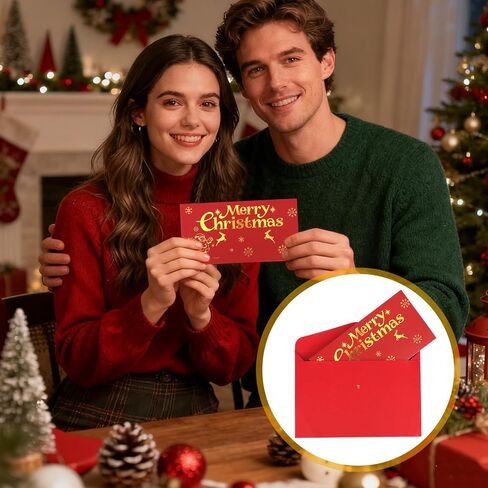 Christmas Money Holder with Ribbon Envelope, 6 Slots Reindeer Xmas Surprise Holiday Cash Gift Cards Booklet for Family Friends Women Men Christmas Party Gift in Saudi Arabia