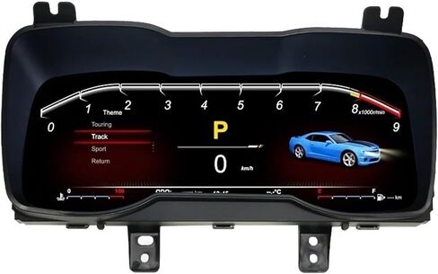 شاشة 12.3 بوصة قمرة القيادة LCD لوحة أجهزة قياس السرعة متوافقة مع مجموعة لوحة القيادة الرقمية للسيارة شيفروليه كامارو 2011-2015 (إطار من ألياف الكربون) in Kuwait