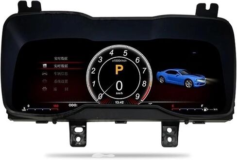 شاشة 12.3 بوصة قمرة القيادة LCD لوحة أجهزة قياس السرعة متوافقة مع مجموعة لوحة القيادة الرقمية للسيارة شيفروليه كامارو 2011-2015 (إطار من ألياف الكربون) in Kuwait