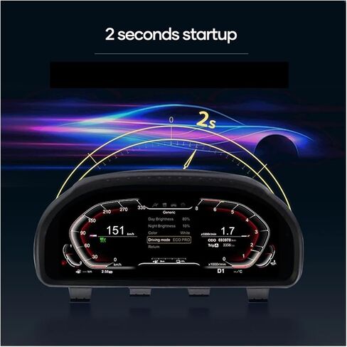 لوحة قيادة Lcd أوتوماتيكية مقاس 12.3 بوصة متوافقة مع BMW 7 Series E65 E66 2004-2008 شاشة عرض الأدوات الرقمية العنقودية Snelheidsmeter in Kuwait