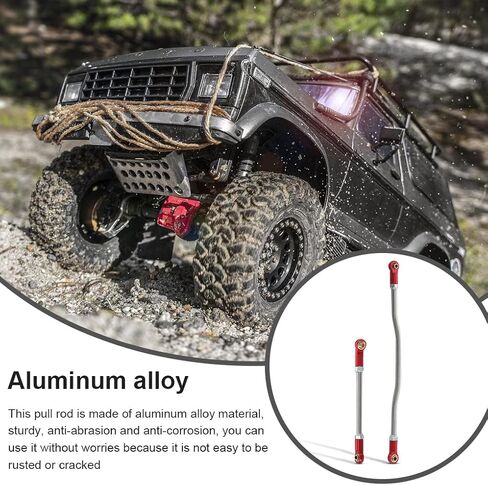 قطعتان من قضبان سحب التوجيه RC قطع غيار إطارات السيارة الزاحفة قطع معدنية مطورة لاستبدال Capra 1.9 UTB، أحمر - (اللون: أحمر، CN) in Saudi Arabia