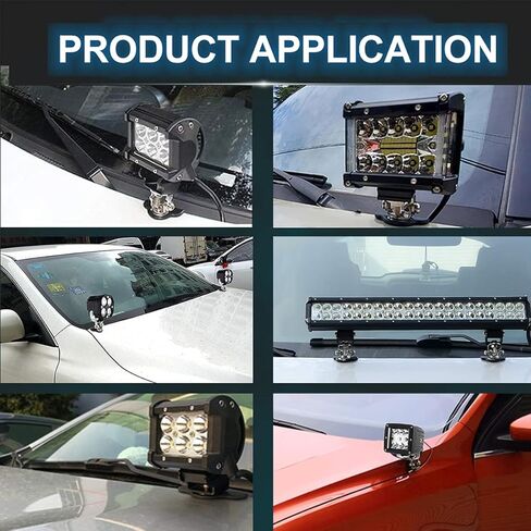 Led Light Bar Mounting Brackets 2Pcs Universal Adjustable Piller Hood Led Work Light Mount Bracket Clamp Holder Bar Pods 304 Stainless Steel for J-eep Truck SUV Off Road Installing Without Drilling in Saudi Arabia