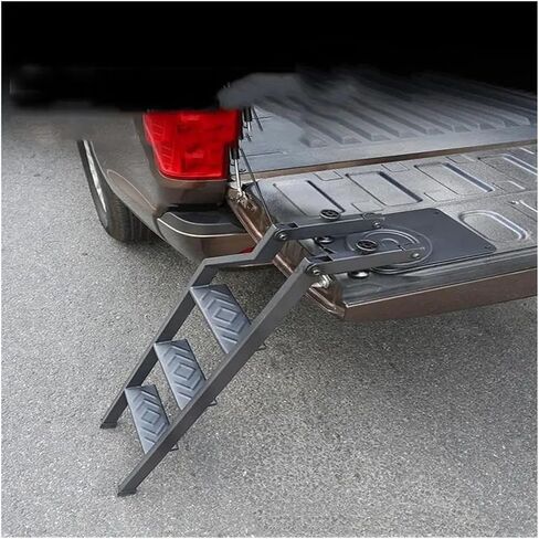 Universal Tailgate Ladder Compatible For Pickup Truck Car Rear Door Ladder Protective Frame Tailgate Folding Ladder Auxiliary Ladder in Saudi Arabia